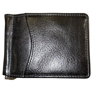 Brighton Men’s Black‎ Leather Carnegie Money Clip Wallet NWT